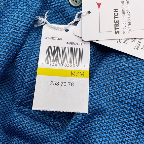 Grand Slam Performance Men's Long Sleeve Jacquard Golf Polo Shirt Med Imperial B - Picture 6 of 12